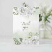 Carte De Remerciements fleurs blanches verdure (Debout devant)