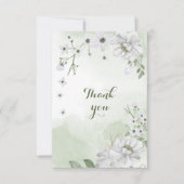 Carte De Remerciements fleurs blanches verdure (Devant)