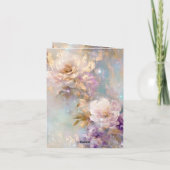 Carte De Remerciements Fleurs blanches violettes d'or féminin (Dos)