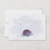 Carte De Remerciements Fleurs bleu pourpre vert feuille mariage (Dos)