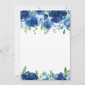 Carte De Remerciements Fleurs bleues élégantes (Dos)