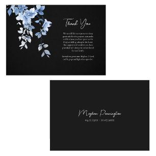 Carte De Remerciements Fleurs Bleues Ethérées Delicates Orthodoxes