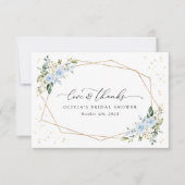 Carte De Remerciements Fleurs bleues, Fleurs blanches, Boho, Fête des mar (Devant)