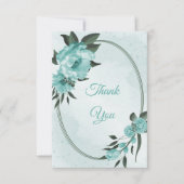 Carte De Remerciements fleurs bleues verdure botanique (Devant)