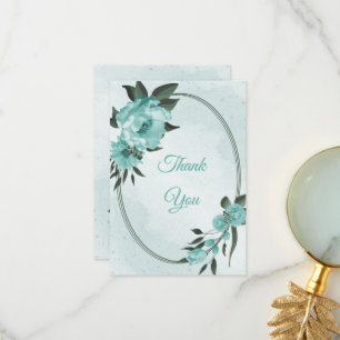 Carte De Remerciements fleurs bleues verdure botanique