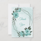 Carte De Remerciements fleurs bleues verdure botanique (Devant)