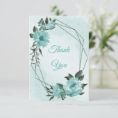 Carte De Remerciements fleurs bleues verdure botanique (Debout devant)