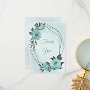 Carte De Remerciements fleurs bleues verdure botanique
