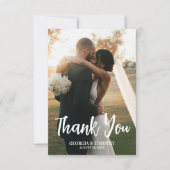 Carte De Remerciements Fleurs Boho Élégantes, Photo (Devant)