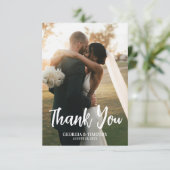 Carte De Remerciements Fleurs Boho Élégantes, Photo (Debout devant)