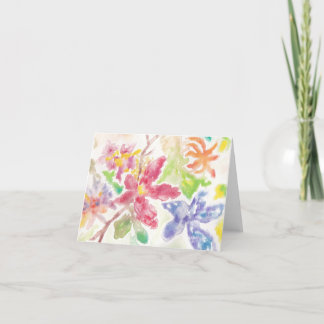 Carte De Remerciements Fleurs botaniques aquarelles Charme de jardin en f