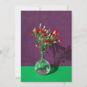 Carte De Remerciements Fleurs | Bouquet Carantion Rouge (Devant)