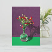 Carte De Remerciements Fleurs | Bouquet Carantion Rouge (Debout devant)