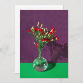Carte De Remerciements Fleurs | Bouquet Carantion Rouge (Devant / Derrière)