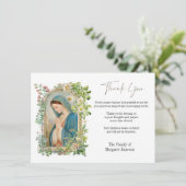 Carte De Remerciements Fleurs catholiques de condoléances pour funéraille (Debout devant)