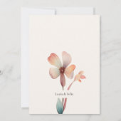 Carte De Remerciements Fleurs Classiques Aquarelle Bleu Mariage Blanc  (Dos)