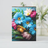 Carte De Remerciements Fleurs colorées (Debout devant)