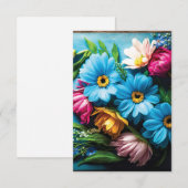 Carte De Remerciements Fleurs colorées (Devant / Derrière)