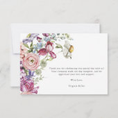 Carte De Remerciements Fleurs Colorées (Dos)