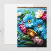 Carte De Remerciements Fleurs colorées (Devant / Derrière)