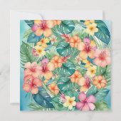 Carte De Remerciements Fleurs colorées Hawaii Anniversaire (Dos)