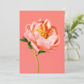 Carte De Remerciements Fleurs | Coral Peony Blossom (Debout devant)
