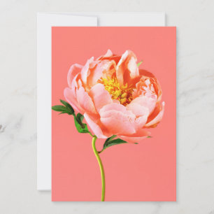 Carte De Remerciements Fleurs Coral Peony Blossom