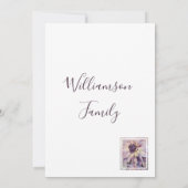 Carte De Remerciements Fleurs dahlia violettes en aquarelle (Dos)