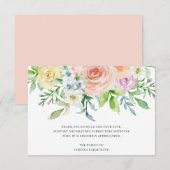 Carte De Remerciements Fleurs d'aquarelle de la pêche florale Sympathie f (Devant / Derrière)