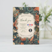 Carte De Remerciements Fleurs d'aquarelle vintages Professionnel (Debout devant)