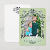 Carte De Remerciements Fleurs d'arche de photo fantaisiste de Noël (Devant / Derrière)