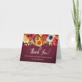 Carte De Remerciements Fleurs d'automne 30e anniversaire plié (Devant)