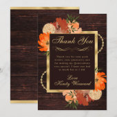 Carte De Remerciements Fleurs d'automne rousses Quinceanera (Devant / Derrière)