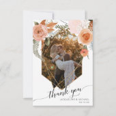 Carte De Remerciements Fleurs d'automne rustiques feuillage géométrique p (Devant)