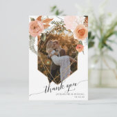 Carte De Remerciements Fleurs d'automne rustiques feuillage géométrique p (Debout devant)