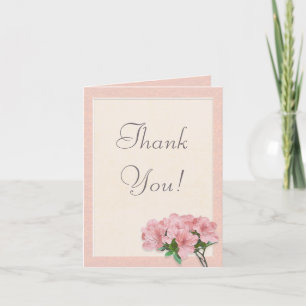 Carte De Remerciements Fleurs d'azalée roses et cadre de remerciement de