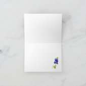 Carte De Remerciements Fleurs de Bleuet sur Fond Blanc, Mariage (Intérieur)