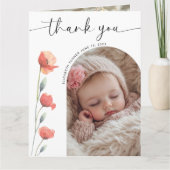 Carte De Remerciements Fleurs de cadre d'arc de script moderne (Devant)