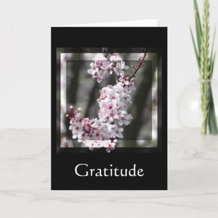 Carte De Remerciements Fleurs de cerisier de gratitude florales