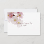 Carte De Remerciements Fleurs de cerisier rose tendre romantique (Dos)