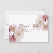 Carte De Remerciements Fleurs de cerisier roses romantiques (Devant)