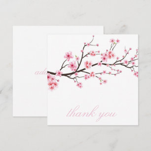 CARTE DE REMERCIEMENTS : FLEURS DE CERISIER SAKURA