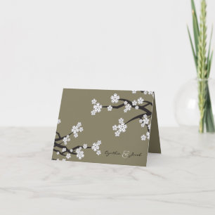 Carte De Remerciements Fleurs de cerisier Sakura blanches Mariage Remerci