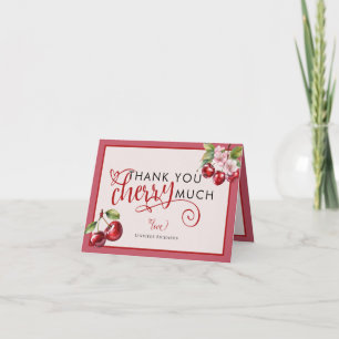 Carte De Remerciements Fleurs de cerisiers Baby shower rose fille