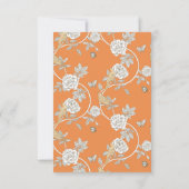 Carte De Remerciements Fleurs de Chinoiserie orange (Dos)