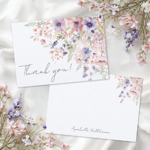 Carte De Remerciements Fleurs de Fleur Sauvage