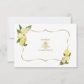 Carte De Remerciements Fleurs de Fruits de citron Croix d'or Garçon Commu (Dos)