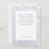 Carte De Remerciements Fleurs de Iris Bleu Mariage moderne bleu (Dos)