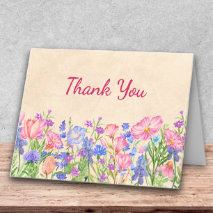 Carte De Remerciements Fleurs de jardin floral pour l'appréciation des en