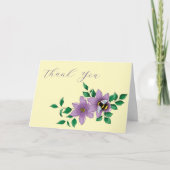 Carte De Remerciements Fleurs de lavande de bourdon Jaune (Devant)